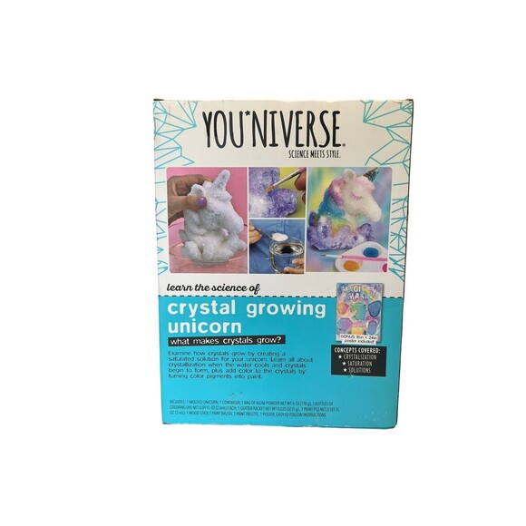 YouNiverse Crystal Growing Unicorn Sparkling 3D Sculpture Kit, 8+ NEW! NIB - Picture 3 of 7